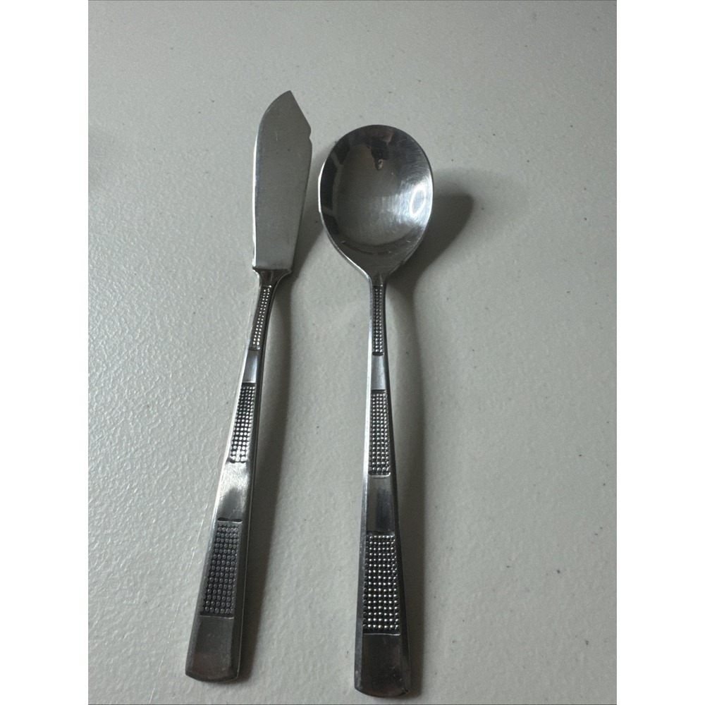 Vintage‎ Nirzanna Stanley Robert's Stainless Sugar Spoon/ Knife Flatware Japan